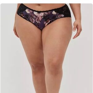 Torrid Microfiber And Lace Mid-Rise Hipster Lattice Back Panty
